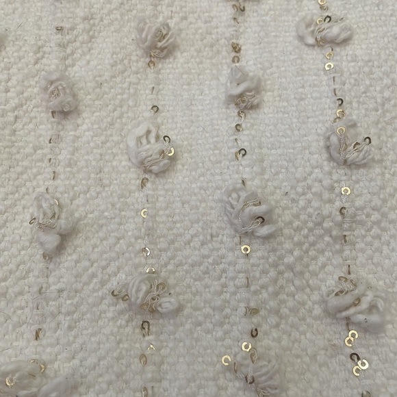 Anthropologie Woven Landen Pillow Cover Case Off White & Gold Rectangle home - Picture 8 of 10